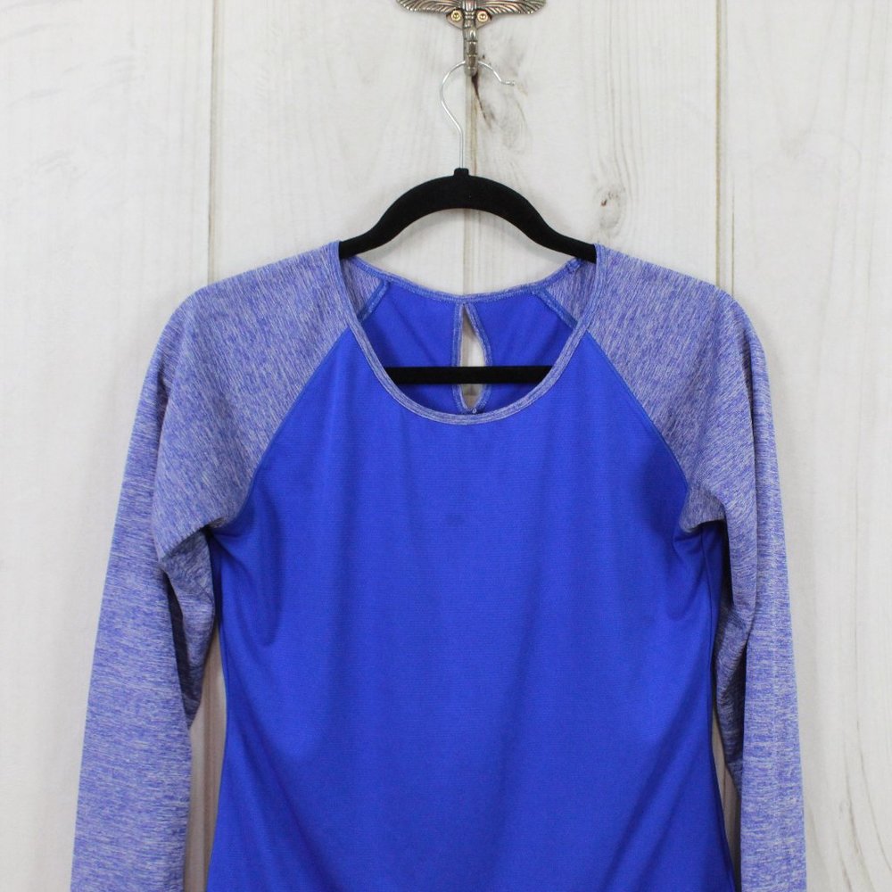 New Balance NBDry Blue Long Sleeve Crewneck Lightweight Activewear Shirt Size S - Picture 2 of 10